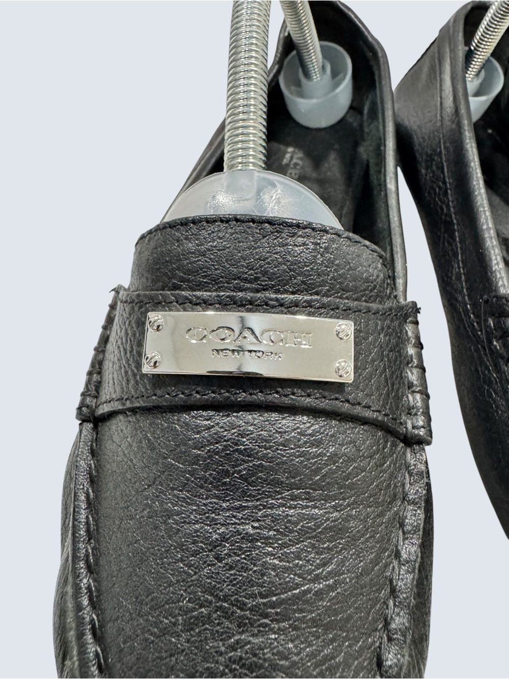 Coach Fredrica Black Leather Silver Hardware Driving Loafers 9.5B - Picture 6 of 11